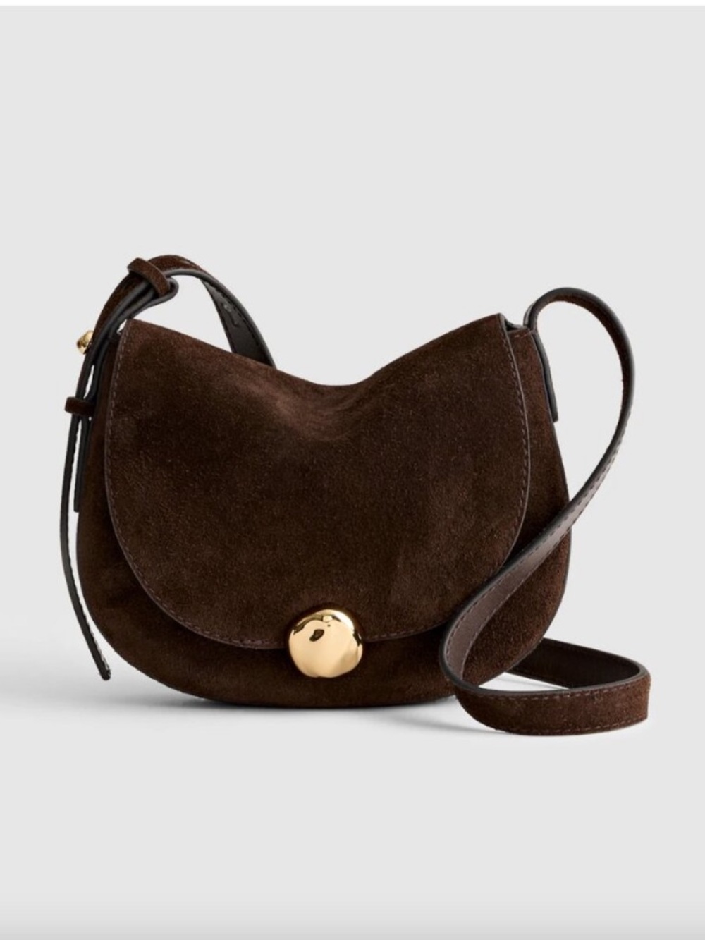 NEW Madewell The Dakota Saddle Crossbody Bag in Dark Carob Suede NY234  $158